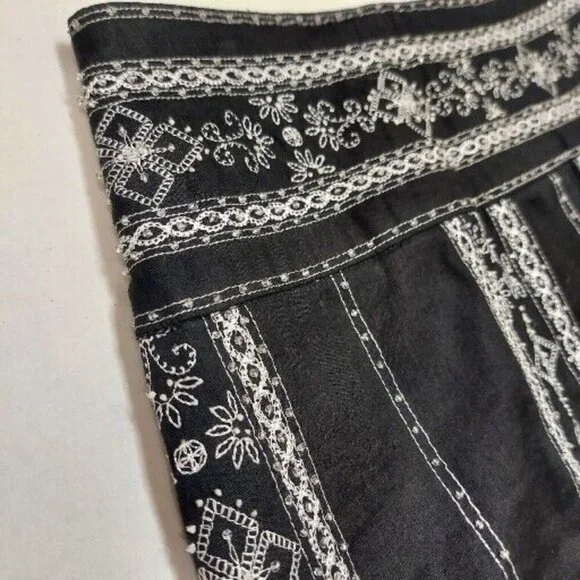 Jane Seymour Signature Embroidered Beaded Black Pencil Skirt 12 Petite - Picture 6 of 12